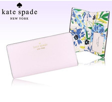 Kate Spade Staci Large Slim Bifold Wallet KK951 Lilac Leather Floral Print NWT