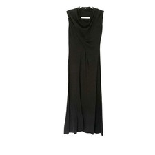Jarbo Black Size 34/4 Lightweight Sleeveless Cotton Drape Front Maxi Dress