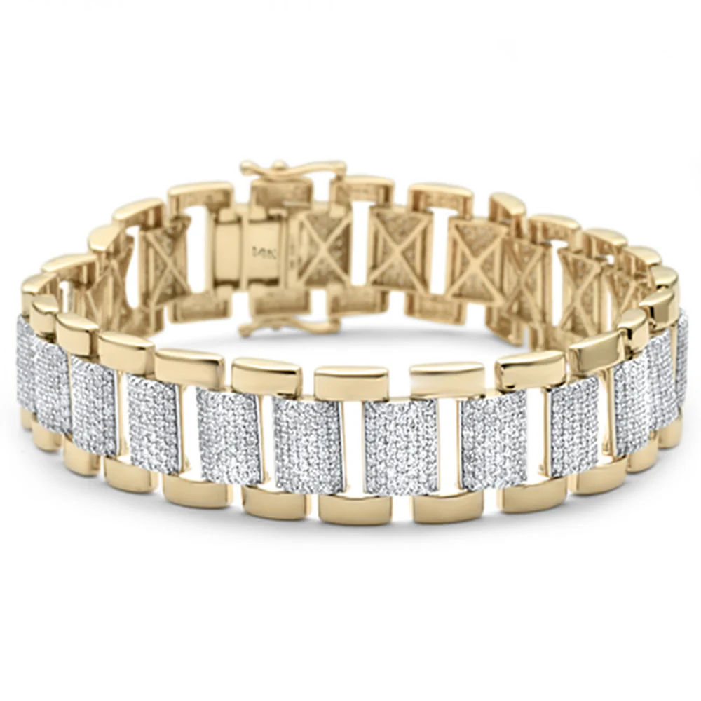 "6.90 CT Diamond Bracelet 16mm 14K Yellow Gold G SI 8\" Luxury"