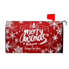 Merry Christmas Mailbox Cover Magnetic Standard Size 21x18" Red Merry Christmas