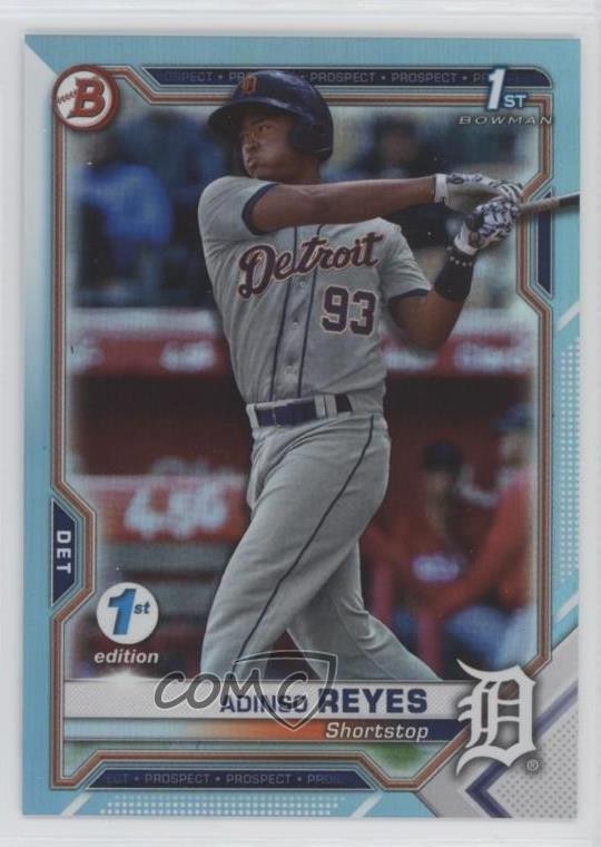 2021 Bowman 1st Edition Sky Blue Foil Adinso Reyes #BFE-21 00gy