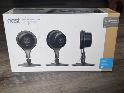 NEST Cam Indoor Smart Security Camera (3 Pack) Model NC1104US - Sealed NEW