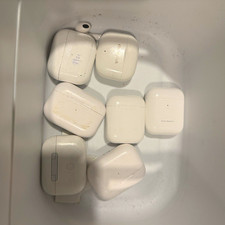 Lost and found box of headphones