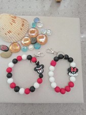 Silicone Bracelet wedding themed with Mouse theme decoration - set of two