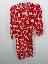 Pre-Owned Zara Red Size Large Floral Short Short Sleeve Dress