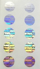 100 to 5000 SV10 3/8" Round Product Protection Security Hologram Label Sticker