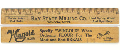 C1930s Bay State Milling Advertising Ruler Wingold Flour American Falconer NY