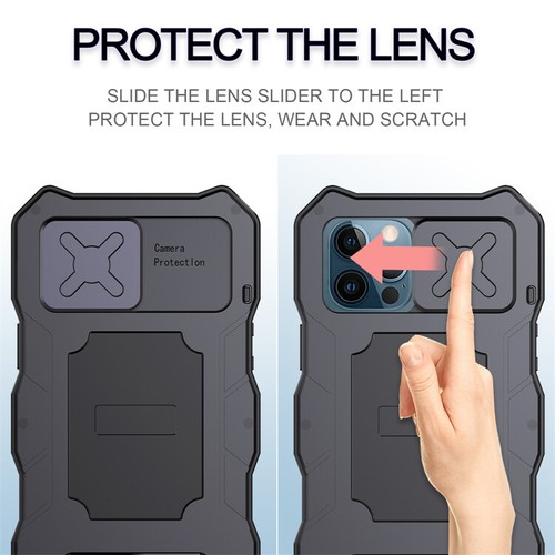 Outdoor iPhone 13/12 Pro max Ständer Handy Case Schutzhülle Metall Stoßfest Rot - Bild 5 von 11