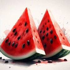 Juicy Watermelon Background Wallpaper Canvas (Digital Image)