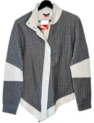 New PUMA L GRAY JACKET SPORT LIFESTYLE 830466 100% COTTON NWT HERRINGBONE PRIORI