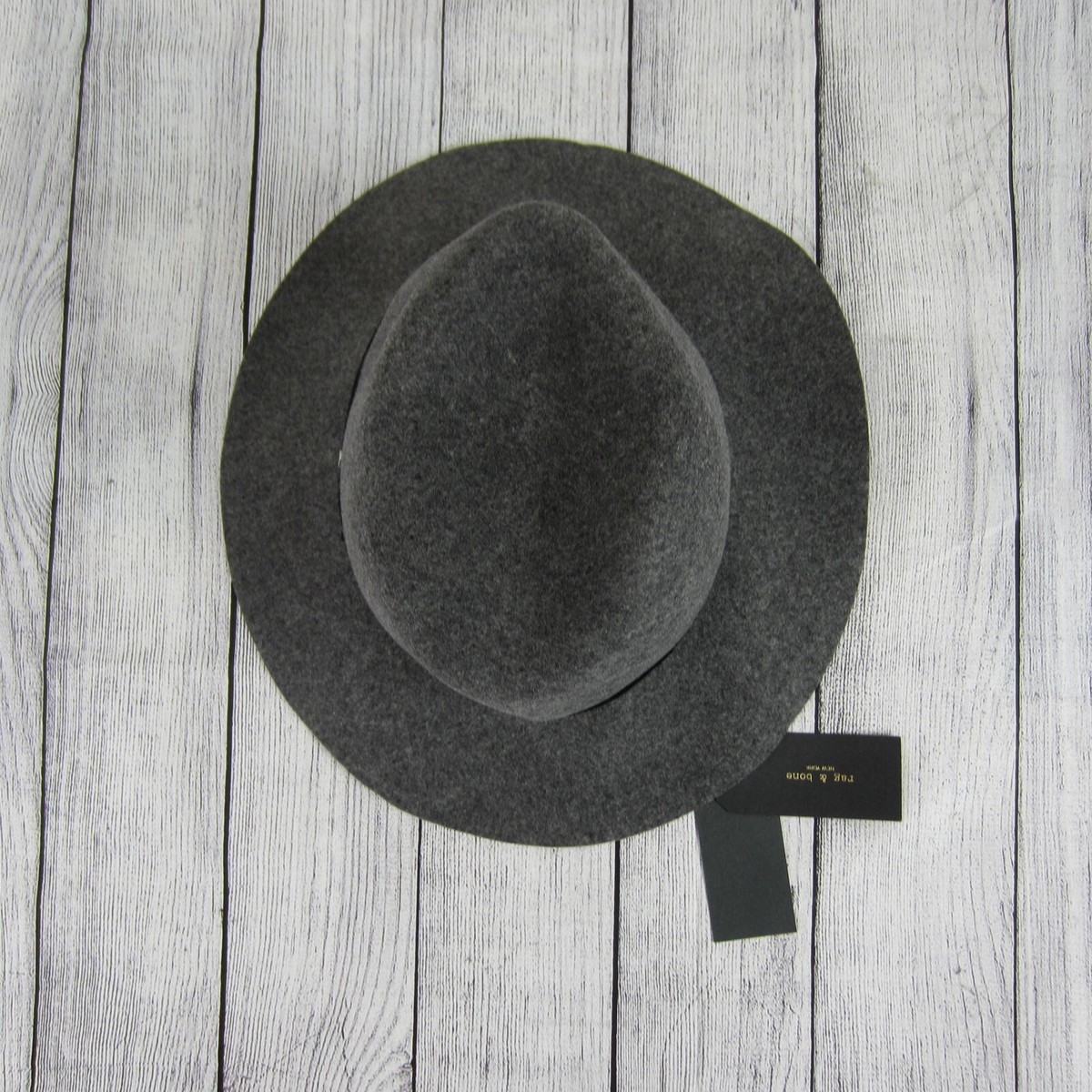 NWT Rag & Bone Womens Hat Grey Fedora Floppy Brim Leather  display picture 2
