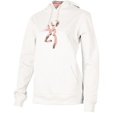 Browning Ladies White Hoodie - Realtree Pink Camo Buckmark Sweatshirt Camouflage