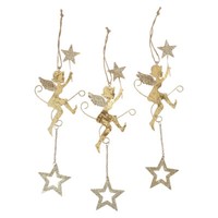 Weihnachtsdeko Engel AnhäNger Mit Sternen - HäNgedeko, Baumschmuck, 28Cm, 3Er
