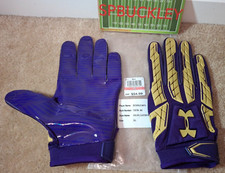UA UNDER ARMOUR FIERCE PADDED FOOTBALL GLOVES, NFL RAVENS ZA'DARIUS SMITH 3XL