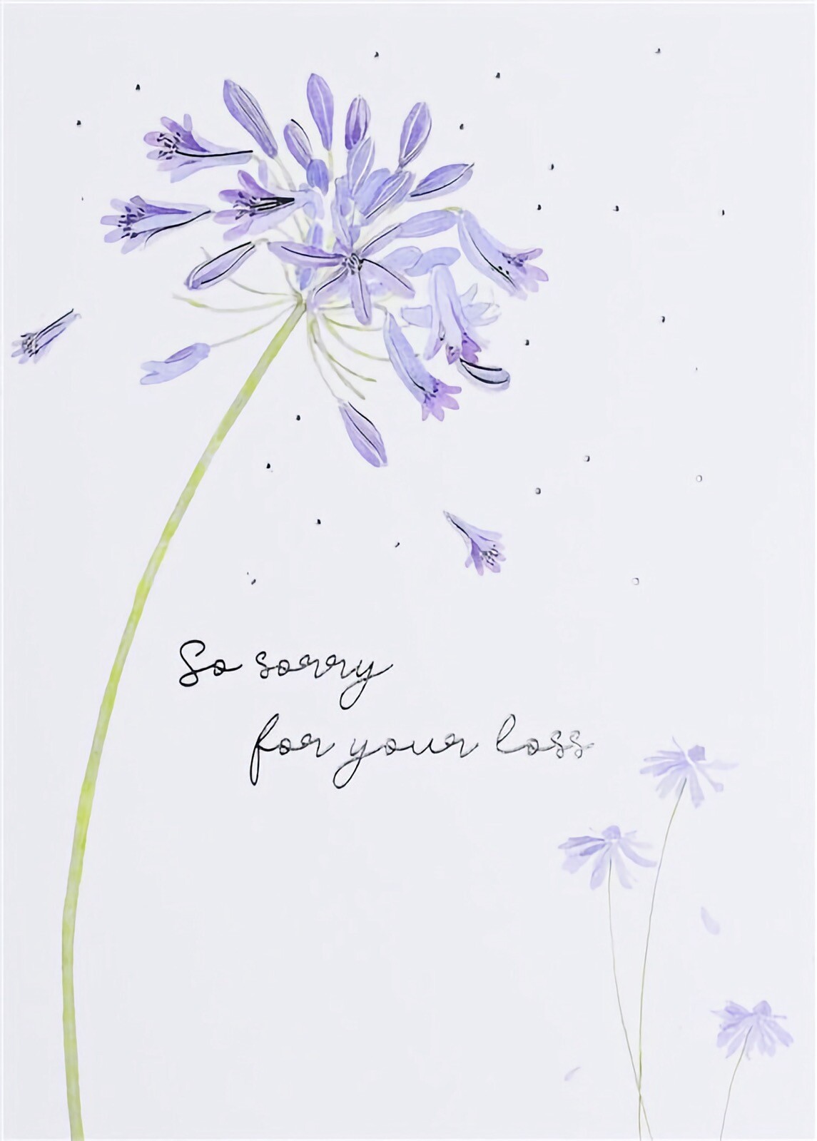 So Sorry For Your Loss Sympathy Card Condolences Bereavement Thinking Of You