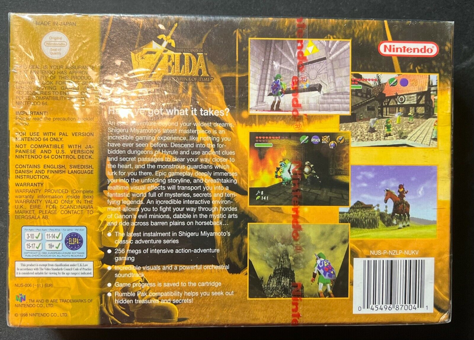 The Legend Of Zelda Ocarina Of Time UKG 85 NM SEALED N64 NTSC PC GOTY VGA  WATA