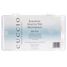 Pro European Stiletto Tips Masterpack by Cuccio Pro - 360 Pc Acrylic Nails