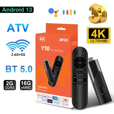 M98 Y10 4K Android 13.0 Smart TV Stick 2.4G 5G WiFi TV Box Ultra HD Media Player