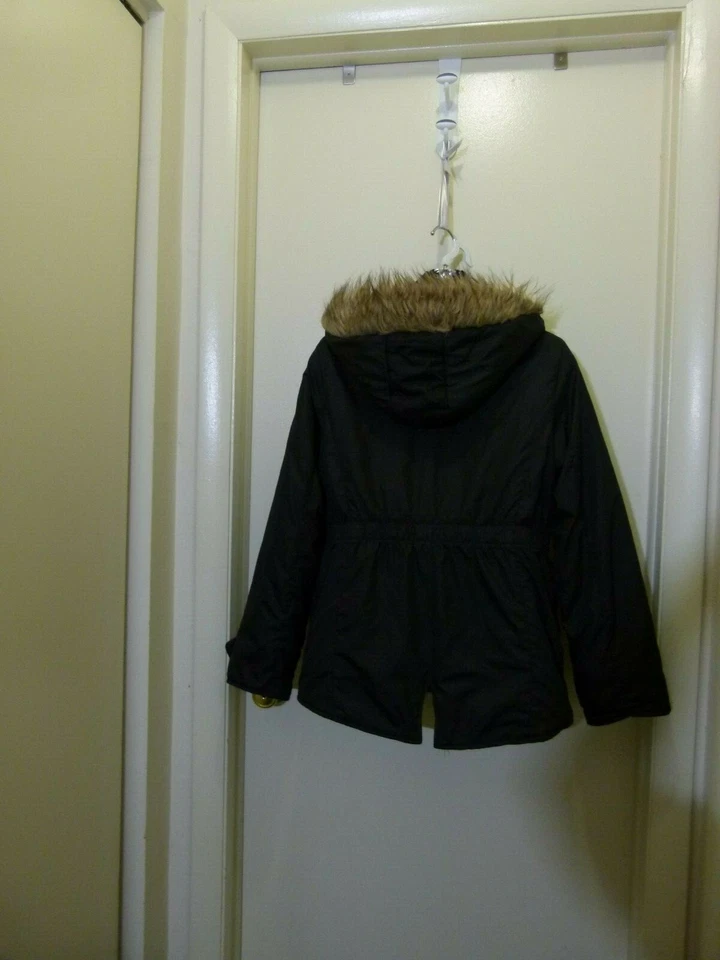 Chaqueta Hawke & Co Girl’s Kid’s con capucha de piel sintética negra talla 14 Foto 3 de 4