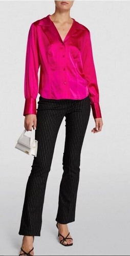 398 $ neues Femme-Hemd aus Seide mit Rahmen in Magenta -- Größe S - Bild 8 von 14