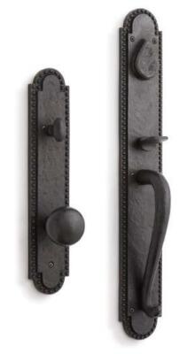 Signature Hardware Marconi Solid Bronze Entrance Door Set, Dark Bronze