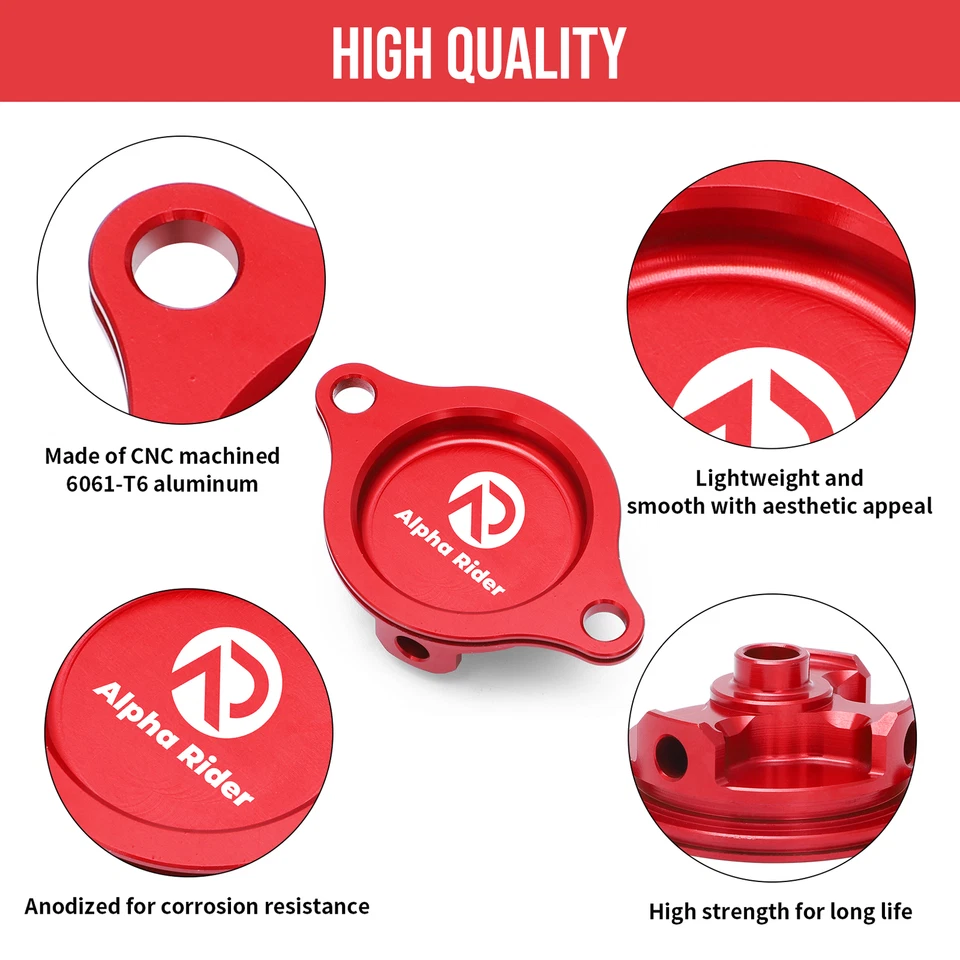 For HONDA TRX450R TRX450ER 06-14 CNC Oil Filter Cover Cap Anodized Aluminum Foto 2 de 4