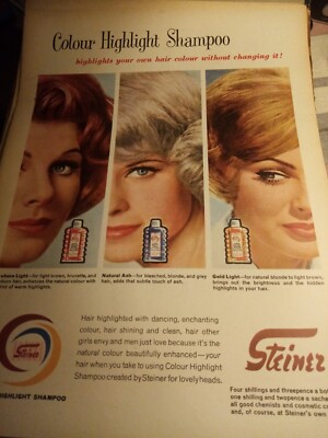 Di27  Ephemera 1963 Advert Steimer Colour High light Shampoo 