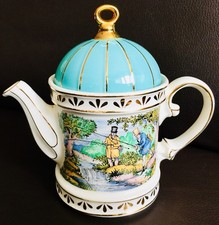Collector’s Registered Design English James Sadler “Fishing” ironstone Teapot