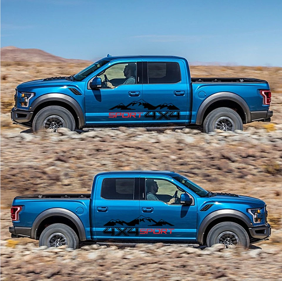 Calcomanía de vinilo 2 piezas hágalo usted mismo deportes gráficos montaña para decoración de puertas todo terreno de coche Foto 4 de 4