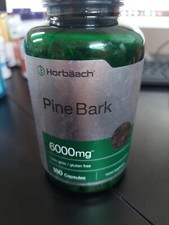 Horbaach: 6000mg Pine Bark. Non-GMO, Gluten Free. 180 Capsules.