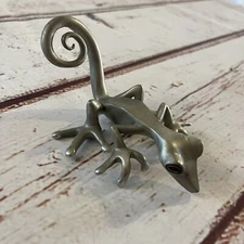 Lizard Ledge Shelf-Sitter Pewter Figurine Sculptures By Stepper Hand Cast USA