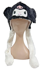 Kuromi Plush Hat Warm, Winter Hat, ear flops, Girls, LED light integrated, Black