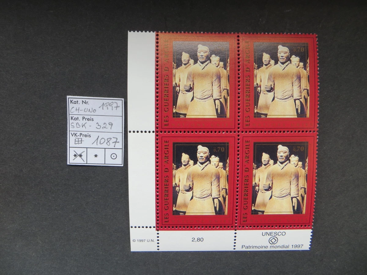 1997  " Terrekotta Krieger  "  SBK   4er postrisch aus Bogenrand   LOT 1087