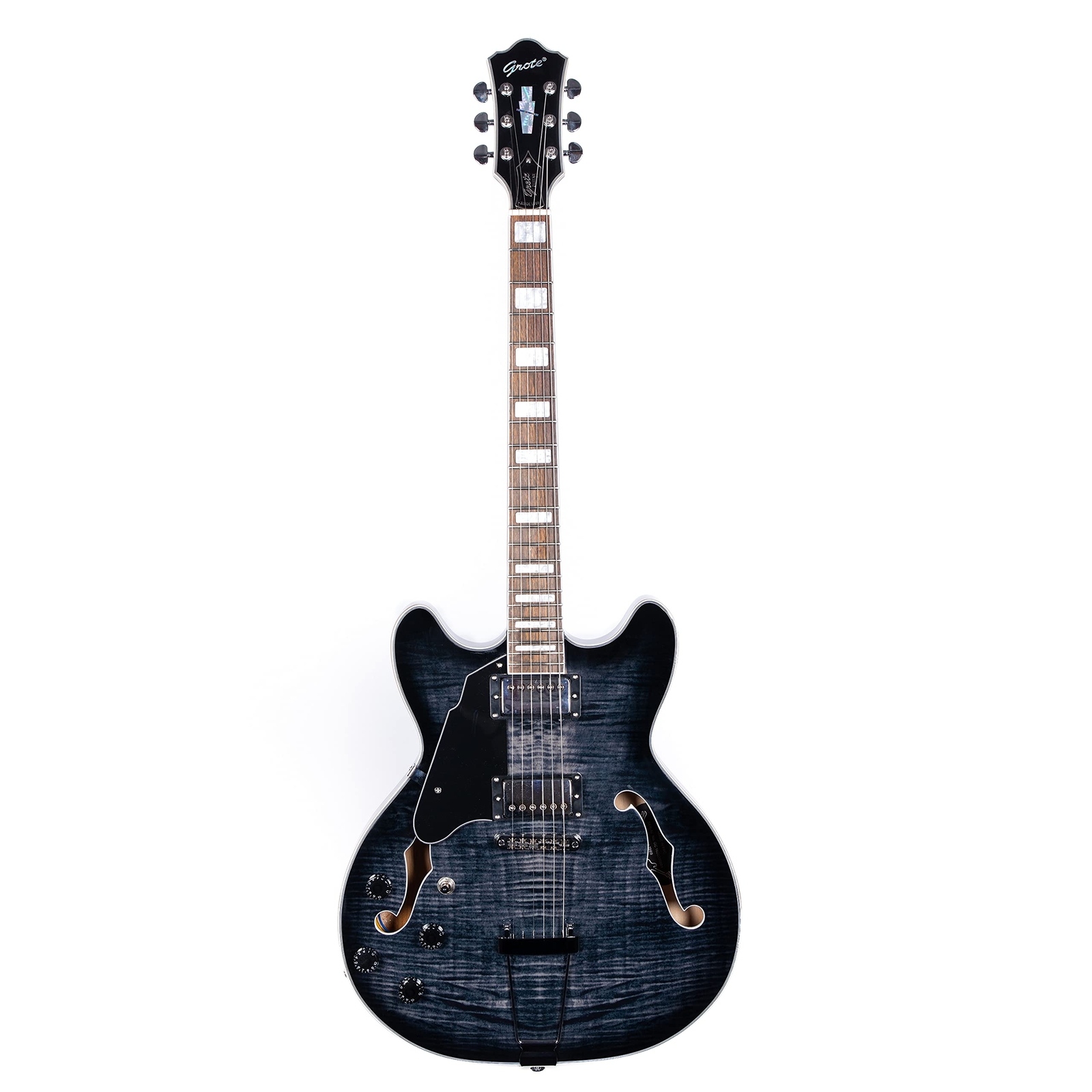 GROTE Jazz LeftHanded Electric Guitar SemiHollow Body Gig Bag Black