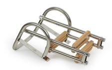 Badeleiter Edelstahl Holz 3 Stufen klappbar Bootsleiter Klappleiter Boot Schiff