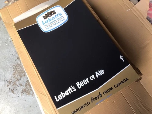 Labatt’s Beer Chalkboard Cardboard Vintage Beer Sign, Unused, NOS, 13 X 19 1/2”