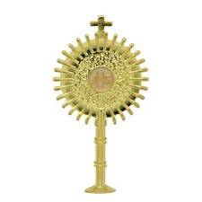 Gold Tone First Communion Lap Pin, Catholic Keepsake Brooch for Kids, 2.25 In