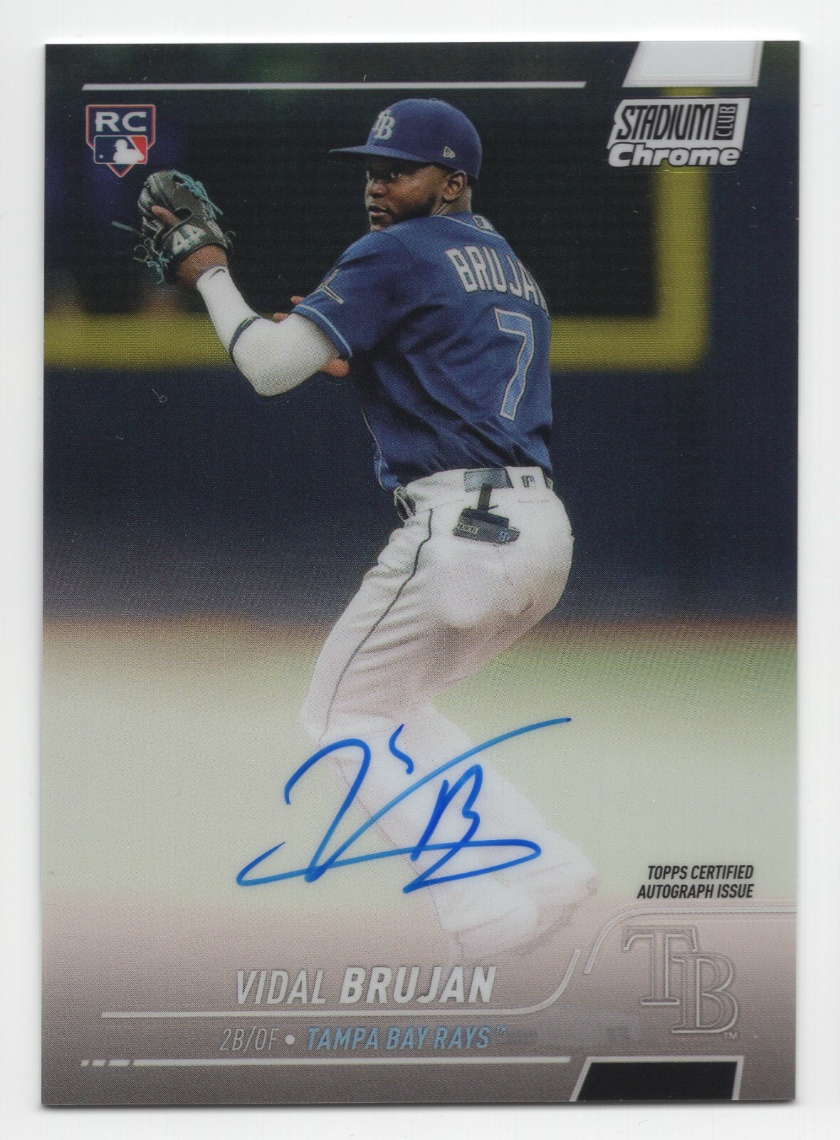 2022 Topps Stadium Club Chrome VIDAL BRUJAN #SCCBA-VB Green RC Auto /99-TB Rays