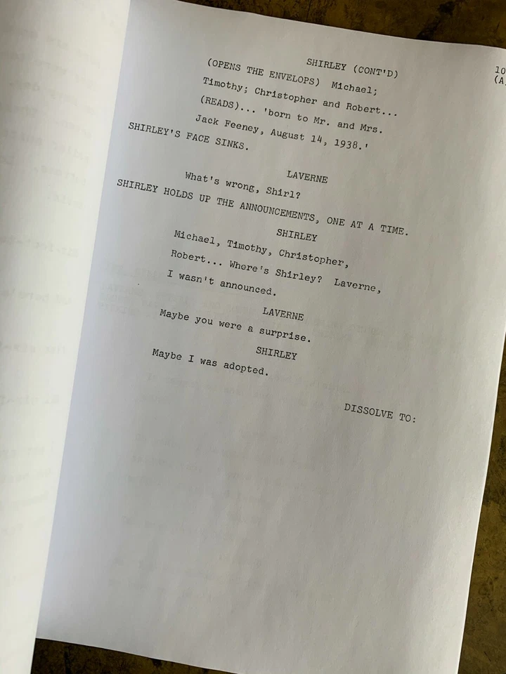 1978 LAVERNE & SHIRLEY SCRIPT "WHO'S POPPA" FINAL DRAFT TV VINTAGE REPRODUCTION - Image 4 of 4