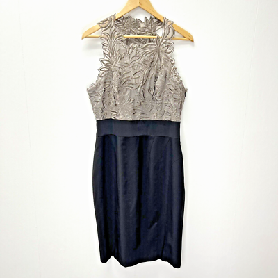 Karen Millen Black Grey Lace Sleeveless Midi Sheath Dress Floral Size 10 |  eBay
