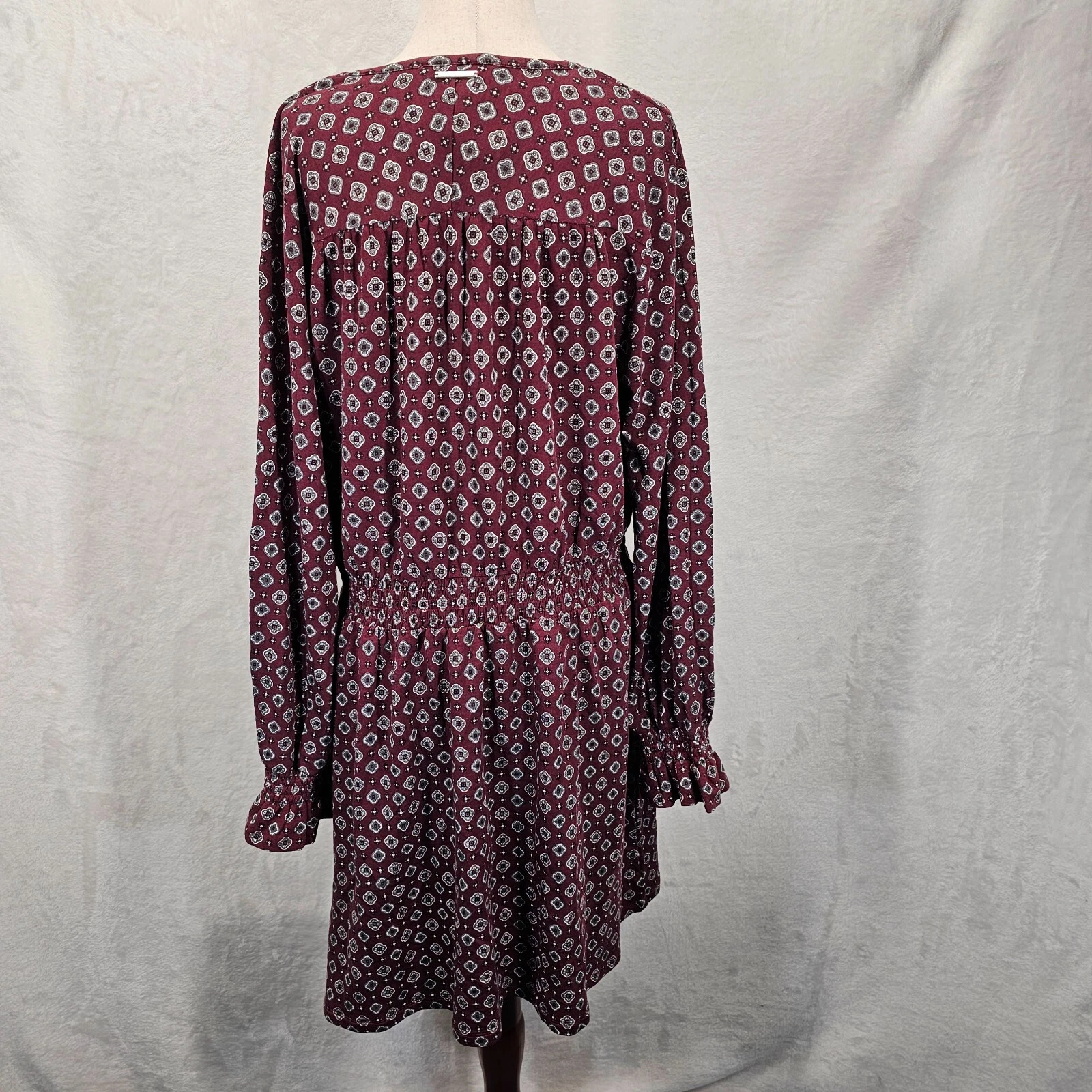 Abito estivo donna Michael Michael Kors Merlot vita liscia marrone grande nuovo con etichette