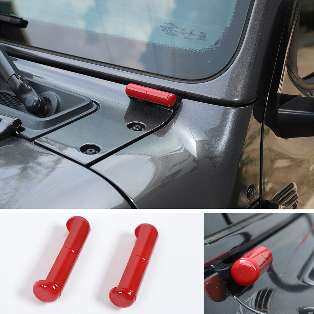 Red ABS Front Windshield Hinge Trim For Jeep Wrangler JL JT 2018+Car Accessories