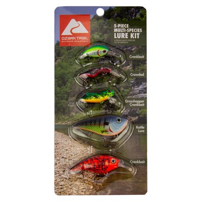 Ozark Trail Multi-Species Assorted Fishing Lure Kit - 5 Piece,Plastic; Metal,New