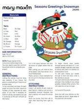 SEASONS GREETINGS SNOWMAN Wall  Hanging Plastic Canvas KIT  140 