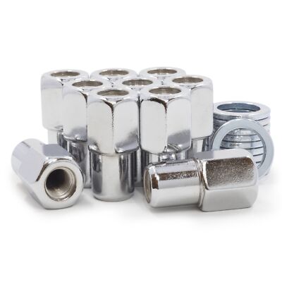 10 Lug Nuts 7/16-20 Chrome Open End Mag .75 Shank & Standard Washers