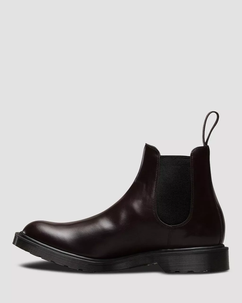 Martens Graeme Merlot Boanil Brush Leather Chelsea Boots