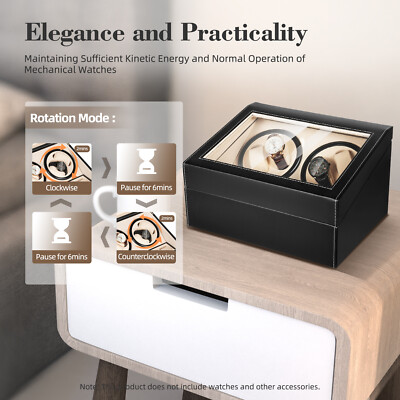 4+6 Luxury Automatic Rotation Watch Winder Leather Storage Case Display Box Gift