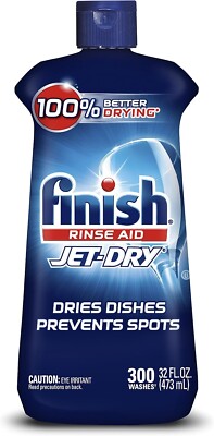 Finish Jet-Dry Ultra Rinse Aid 32 fl oz Dishwasher Drying Agent - New 2 Pack