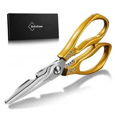 Kitchen Shears Multipurpose Heavy Duty Chicken Meat Food Cutter 9 Inch Gold