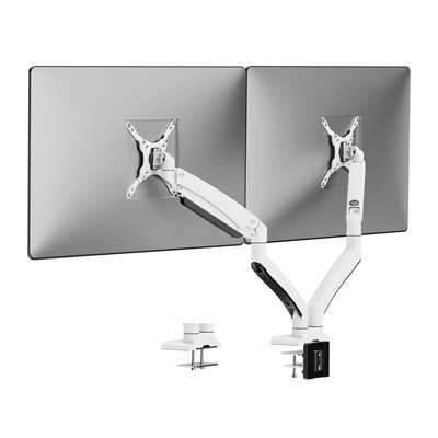 SIIG Dual Monitor Desk Mount, 17'' to 35'', USB 3.0 and Audio Extend Ports, Fit...